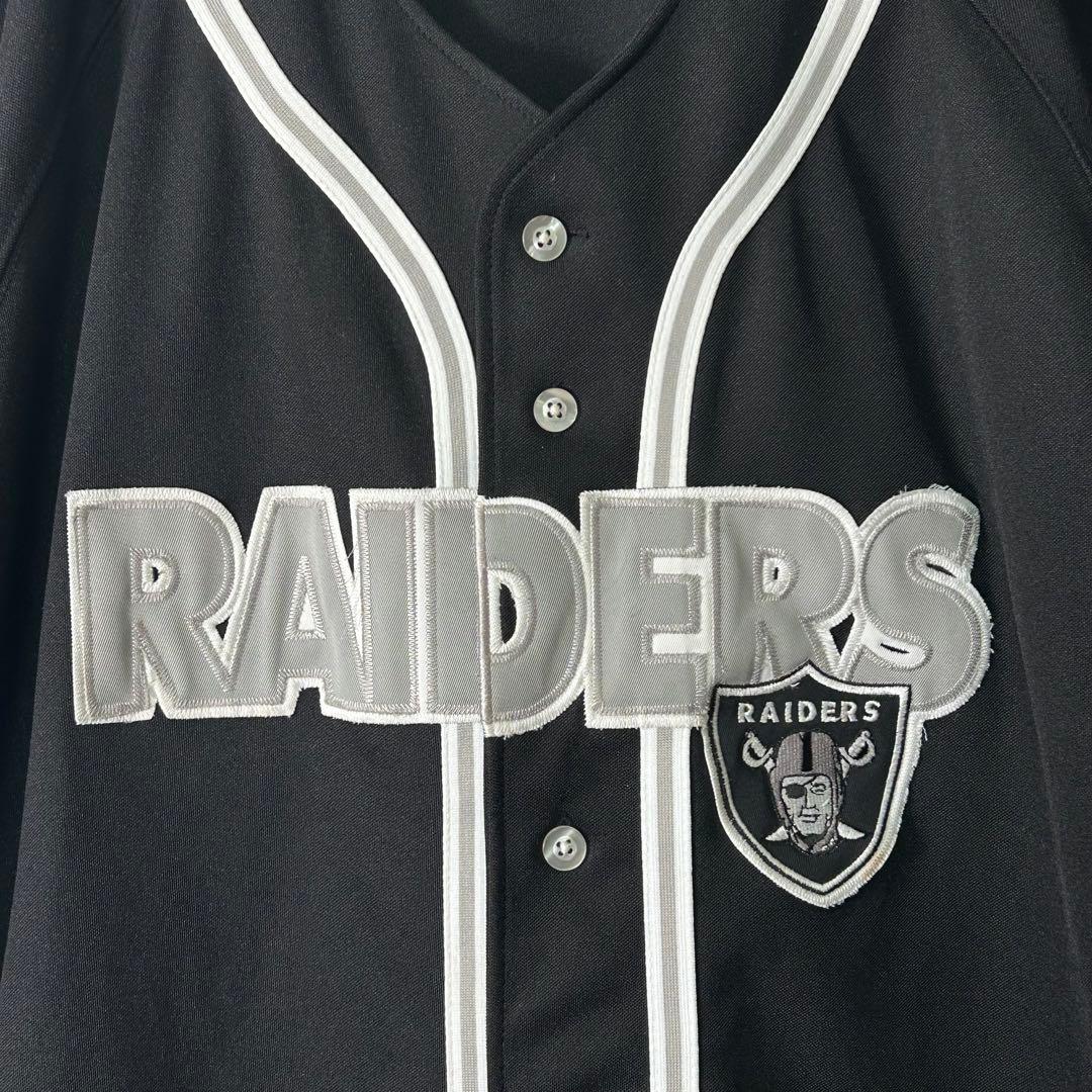 希少 NFL Raiders ベースボールシャツ 刺繍 ジャージ 黒