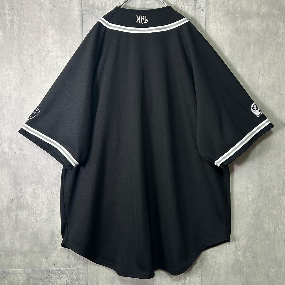 希少 NFL Raiders ベースボールシャツ 刺繍 ジャージ 黒