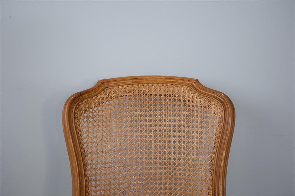 フランスアンティーク猫脚ダイニングチェア/椅子イス/籐ラタン(90-190-4)