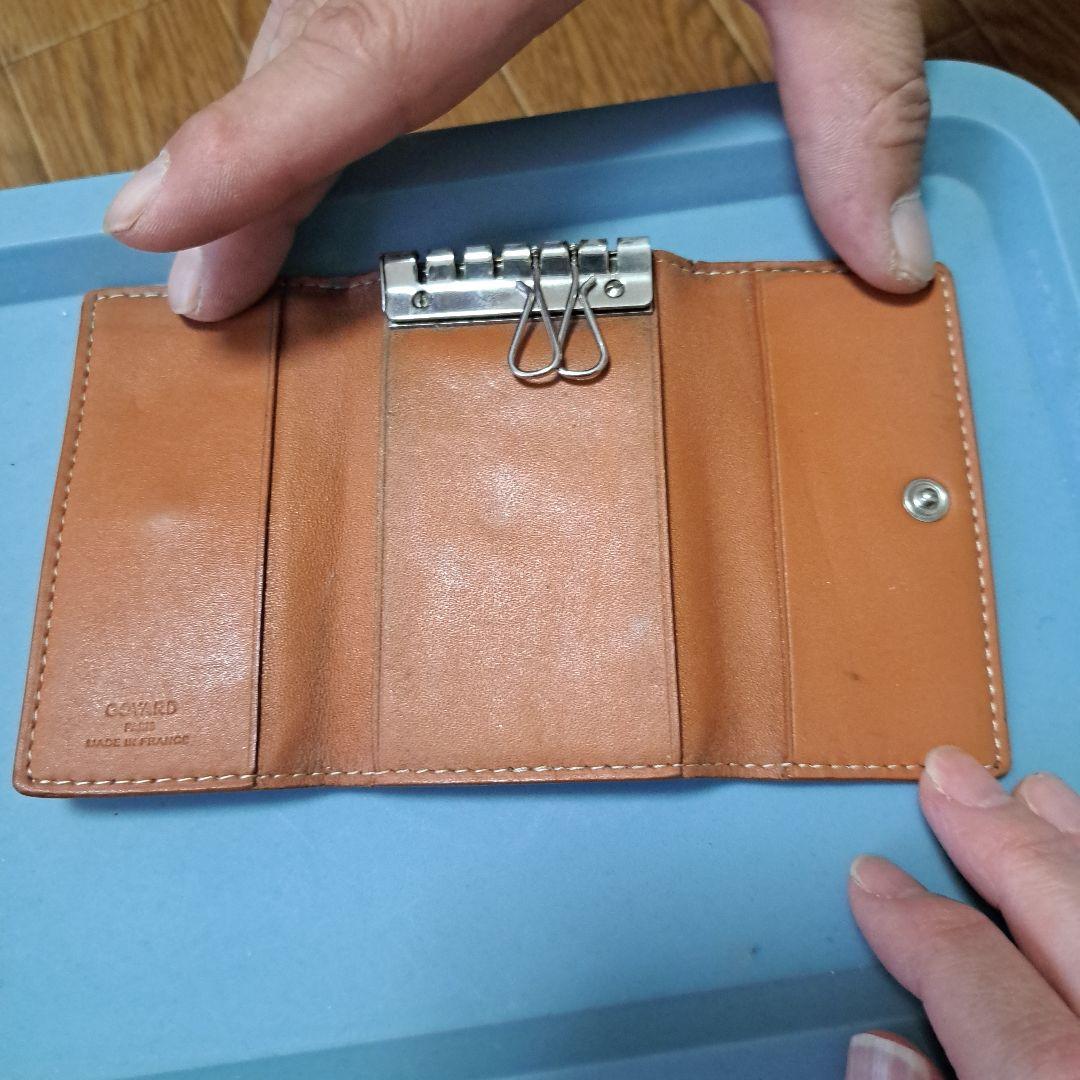 Goyard ゴヤール 幾何学模様 レザーキーケース 少々難あり