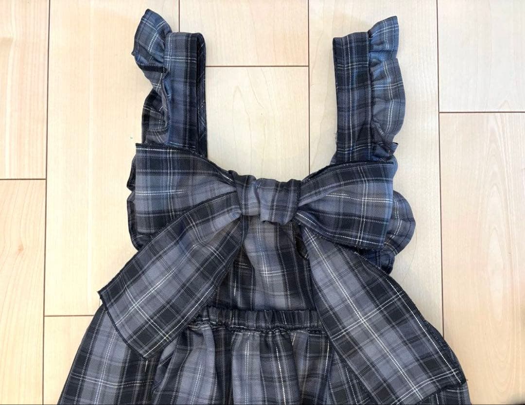 【クティールとレトロ】2WAYリボンティアードジャンパースカート＆タートル赤2点