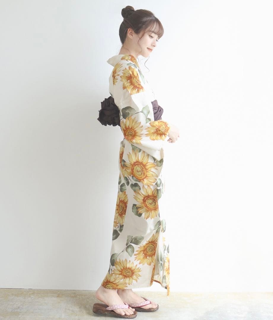 KYOETSU セパレート浴衣 陽夏燦々 ひまわり柄 京越 黄色 イエロー