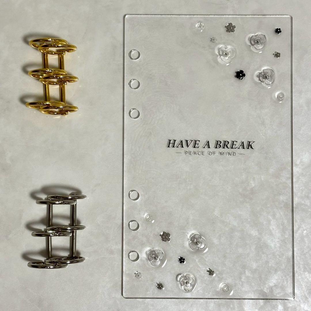 ✨milk⭐ ✨A6 アクリルレジンバインダー　リング付き　4点