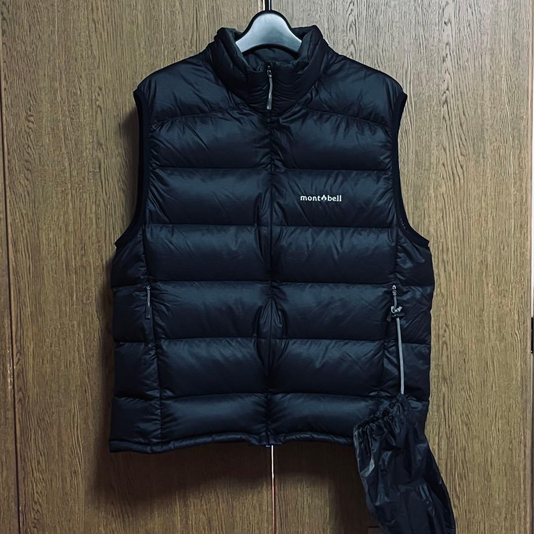 montbell ライトアルパイン、ダウンベスト/1101432メンズMサイズ黒