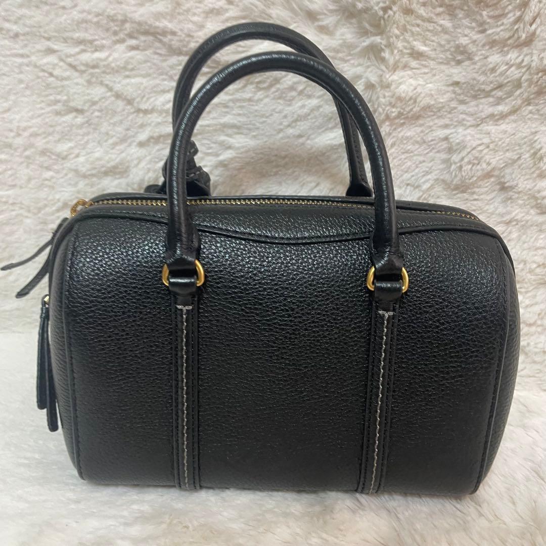 極美品‼️ トリーバーチ　レザー　ミニボストンバッグ　2WAY 黒　ハンドバッグ