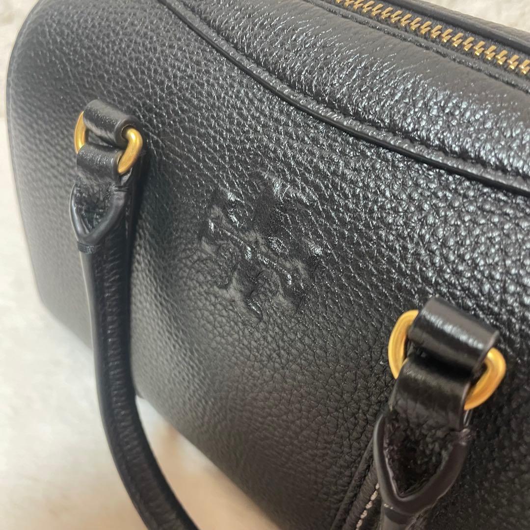 極美品‼️ トリーバーチ　レザー　ミニボストンバッグ　2WAY 黒　ハンドバッグ