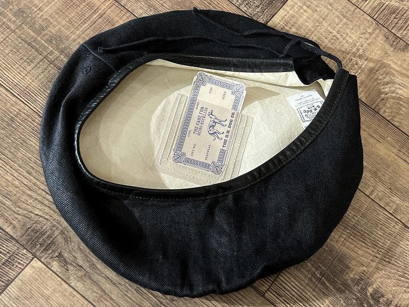 美品 ドッグアンドコー D-00237 レザー パイピング アーミー ベレー帽