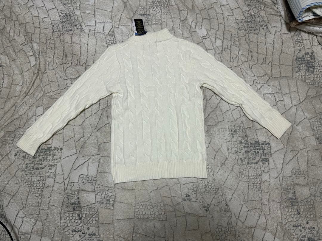 ポロ・ラルフ・ローレン ホワイト ケーブルニットセーター