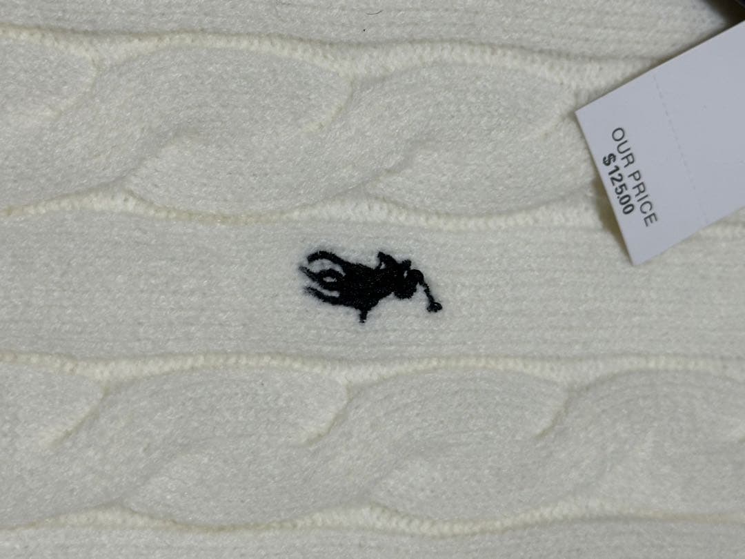 ポロ・ラルフ・ローレン ホワイト ケーブルニットセーター