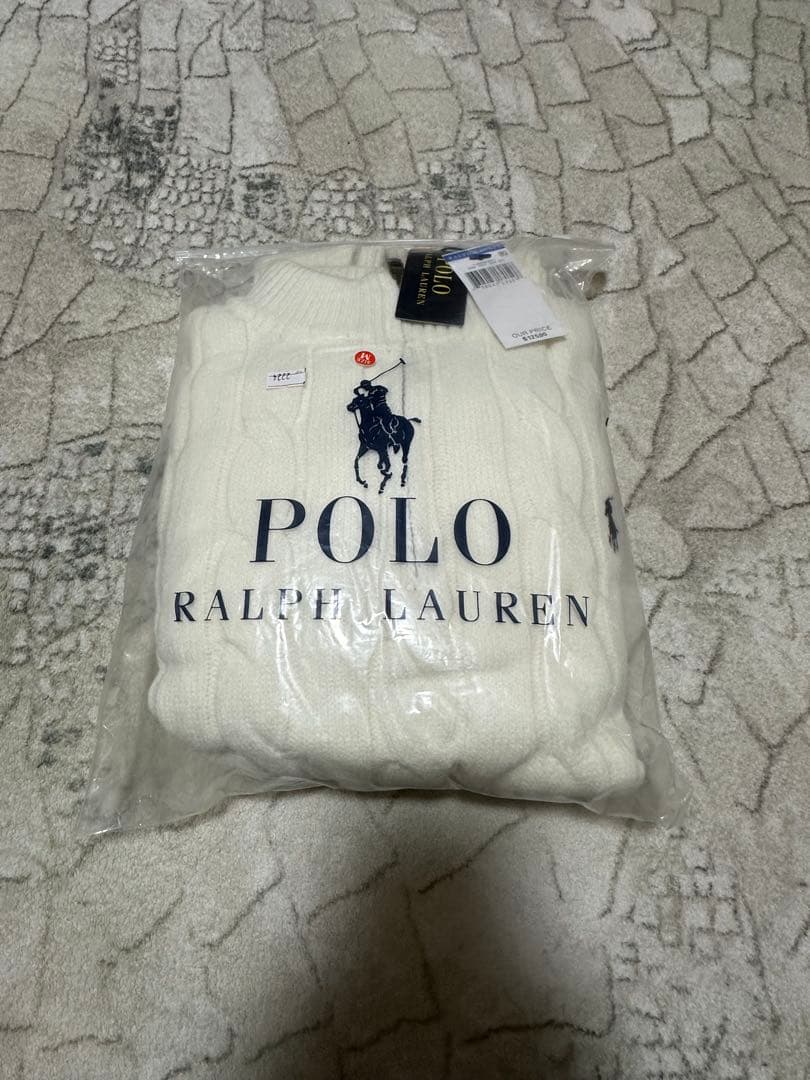 ポロ・ラルフ・ローレン ホワイト ケーブルニットセーター