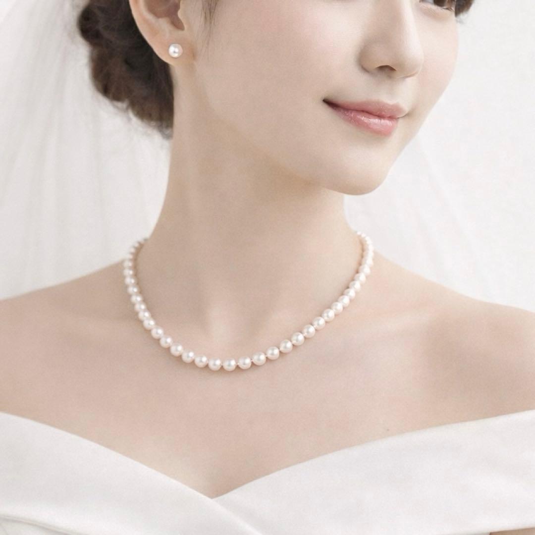 【日本橋三越】約7mmあこや本真珠　パールネックレス　購入証明書/ボックス付き