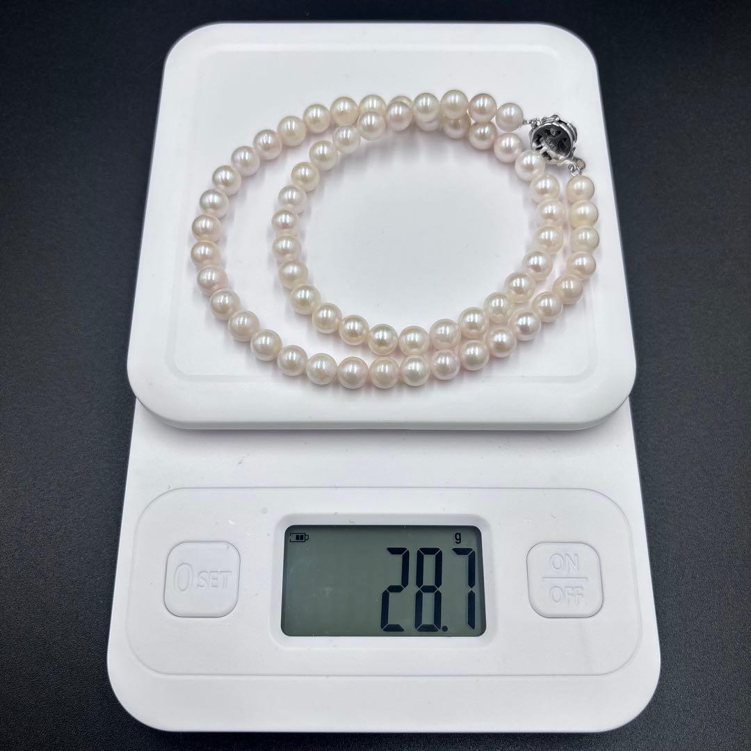 【日本橋三越】約7mmあこや本真珠　パールネックレス　購入証明書/ボックス付き