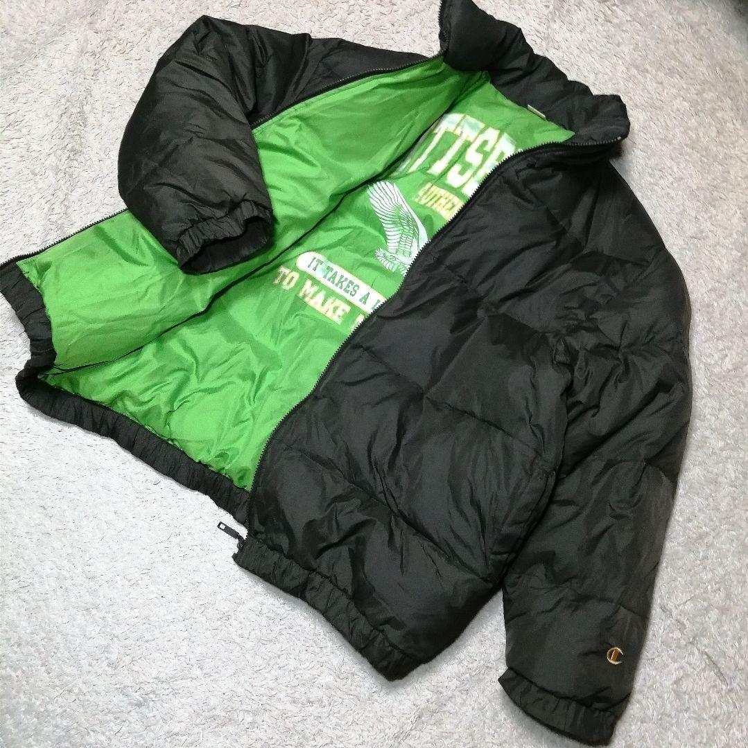 ★90s★チャンピオン★ダウンジャケット 4L 超ビッグサイズ オリーブドラブ