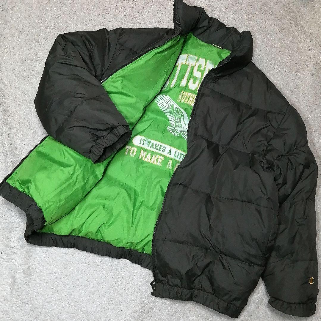 ★90s★チャンピオン★ダウンジャケット 4L 超ビッグサイズ オリーブドラブ