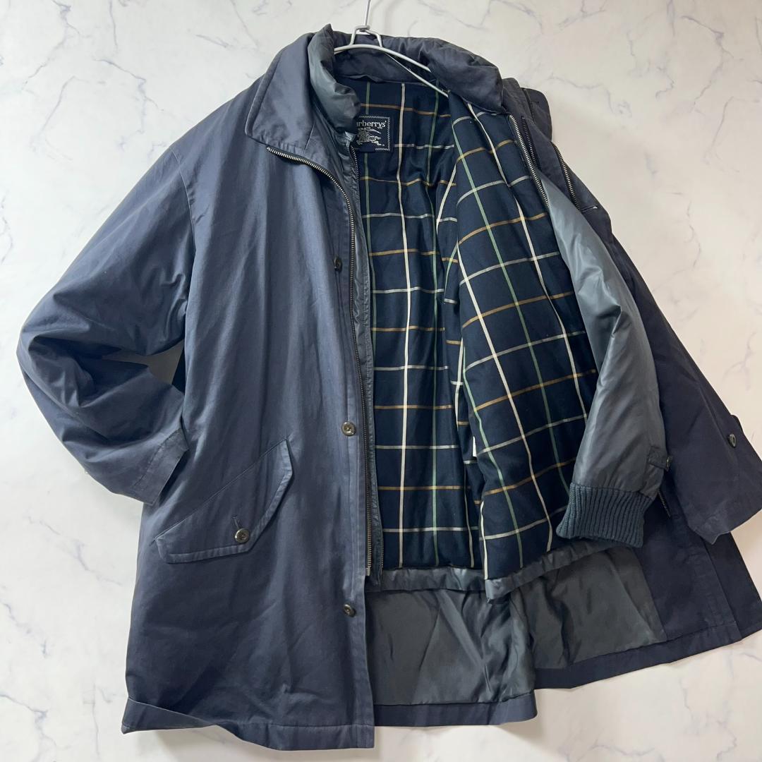 バーバリー長袖ダウンライナーコート 肉厚 ライナー単体着用可 XL相当B1297