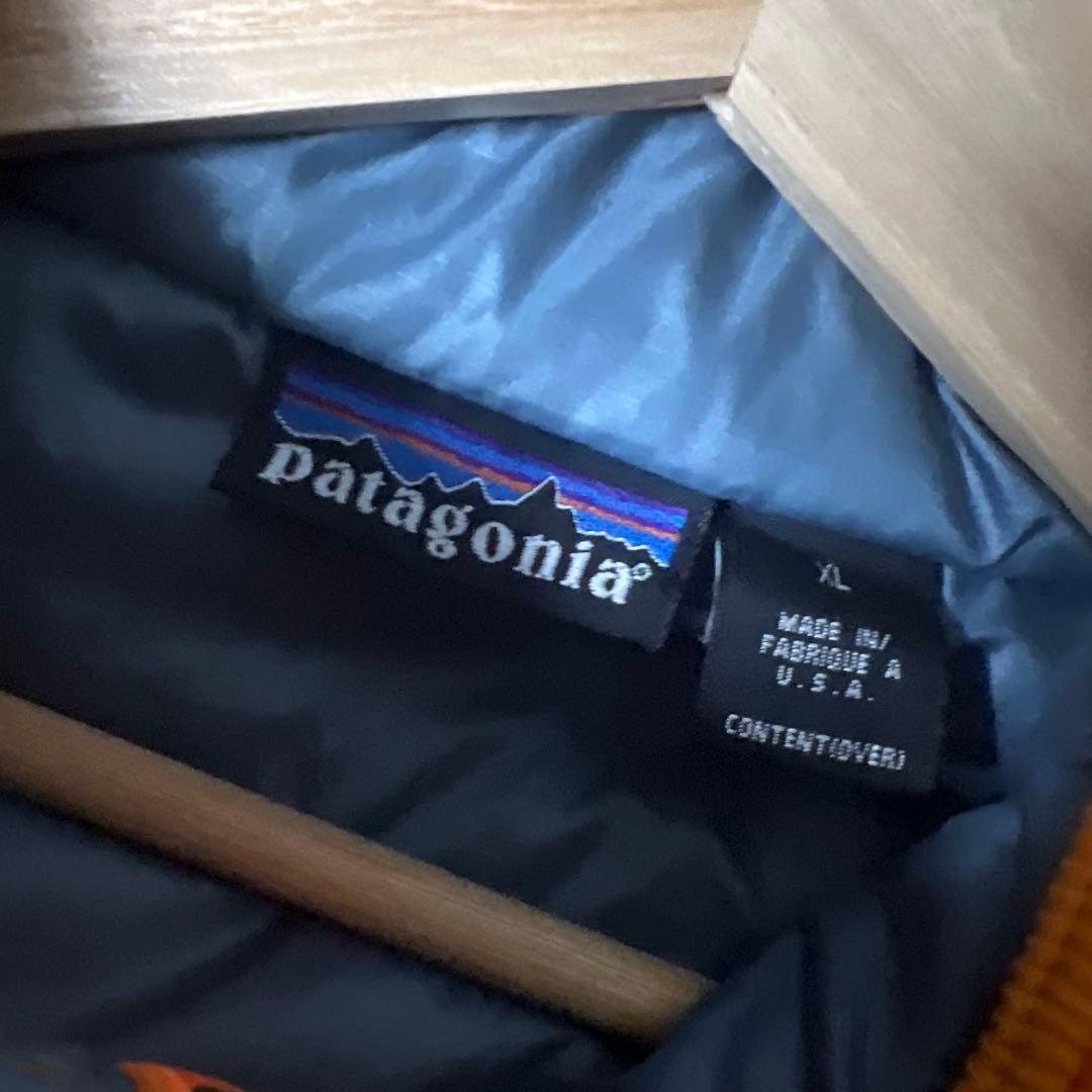 希少97年USA製patagoniaパタゴニア パフボールベストXLマンゴー
