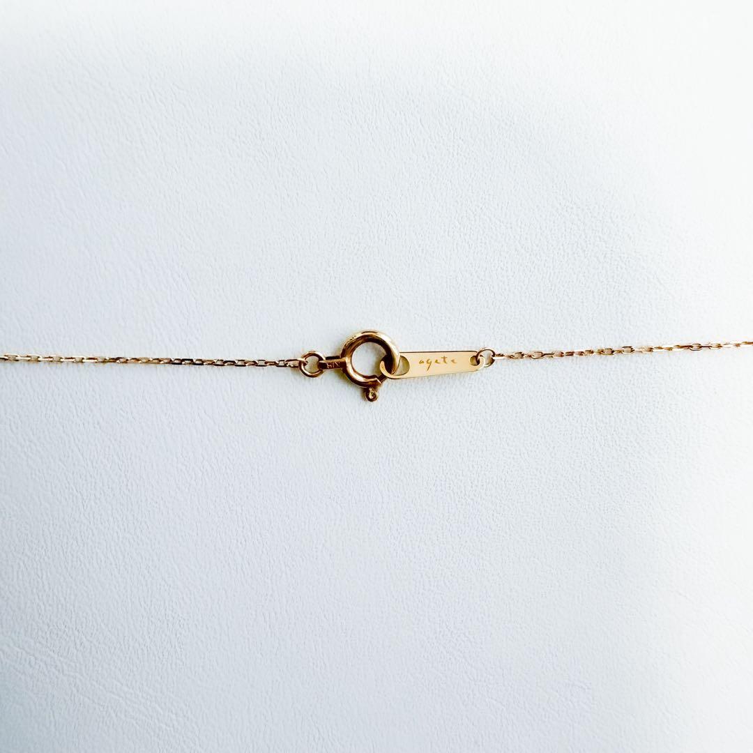 【agete】k18　ダイヤモンドネックレス　一粒石