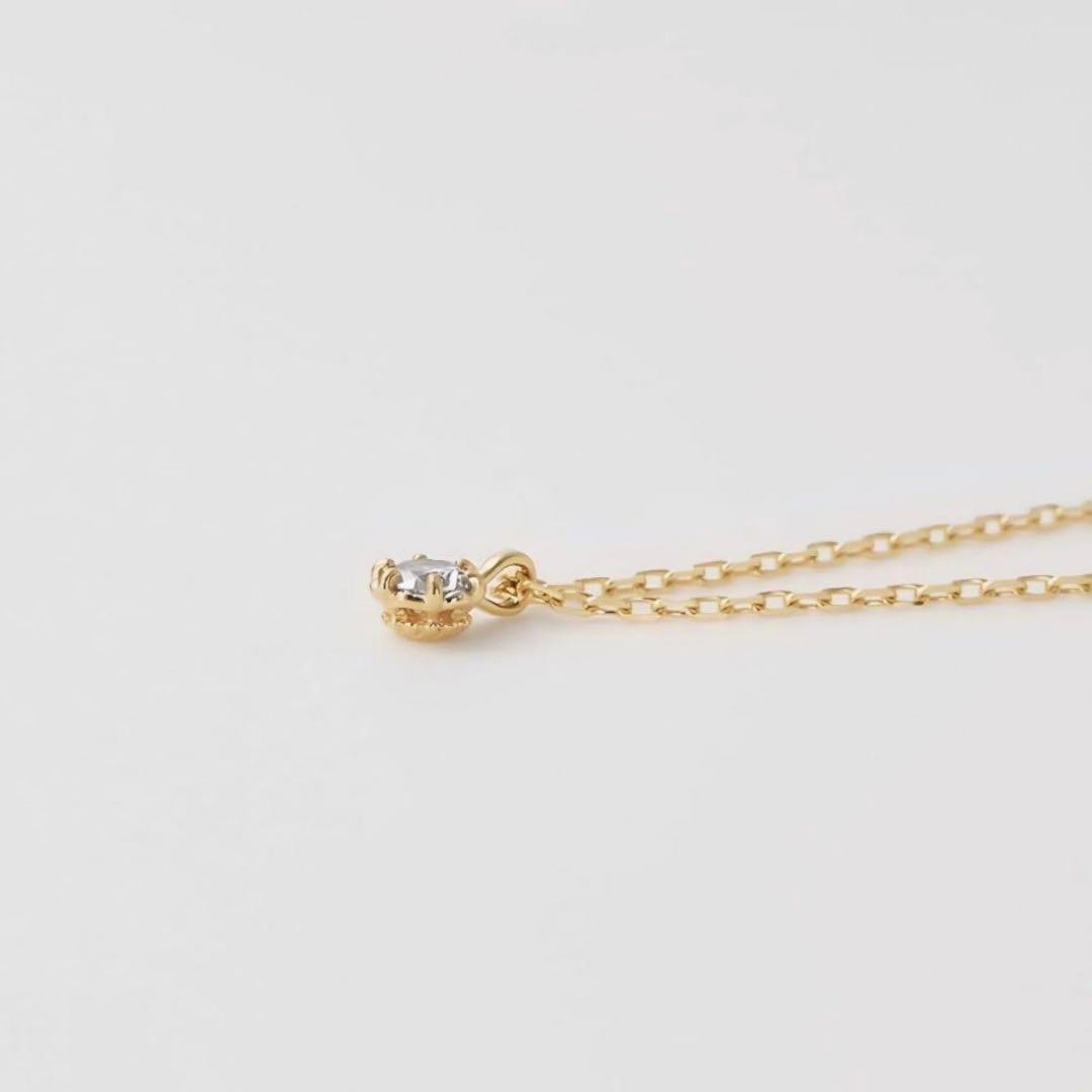 【agete】k18　ダイヤモンドネックレス　一粒石