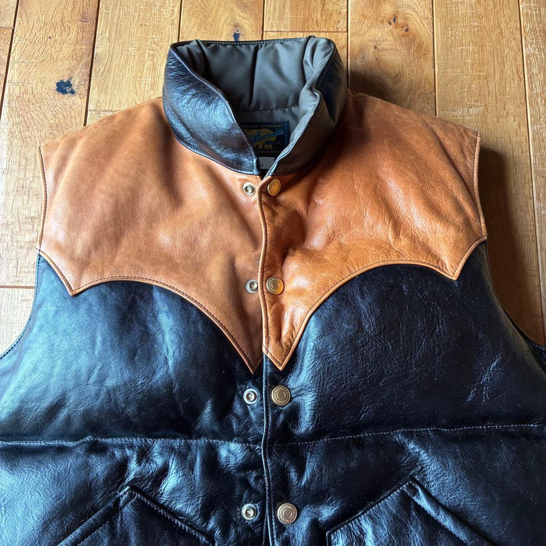 Rainbow country レインボーカントリー レザーベスト 美中古 S