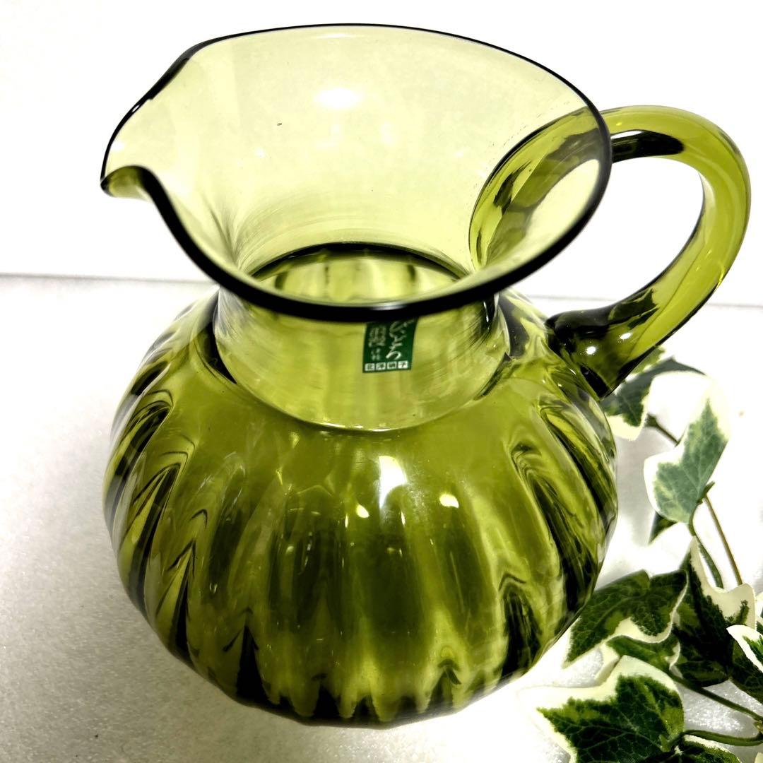 津軽びいどろ 七里長浜　ピッチャー　水差し　カラフェ　北洋硝子　ガラス細工