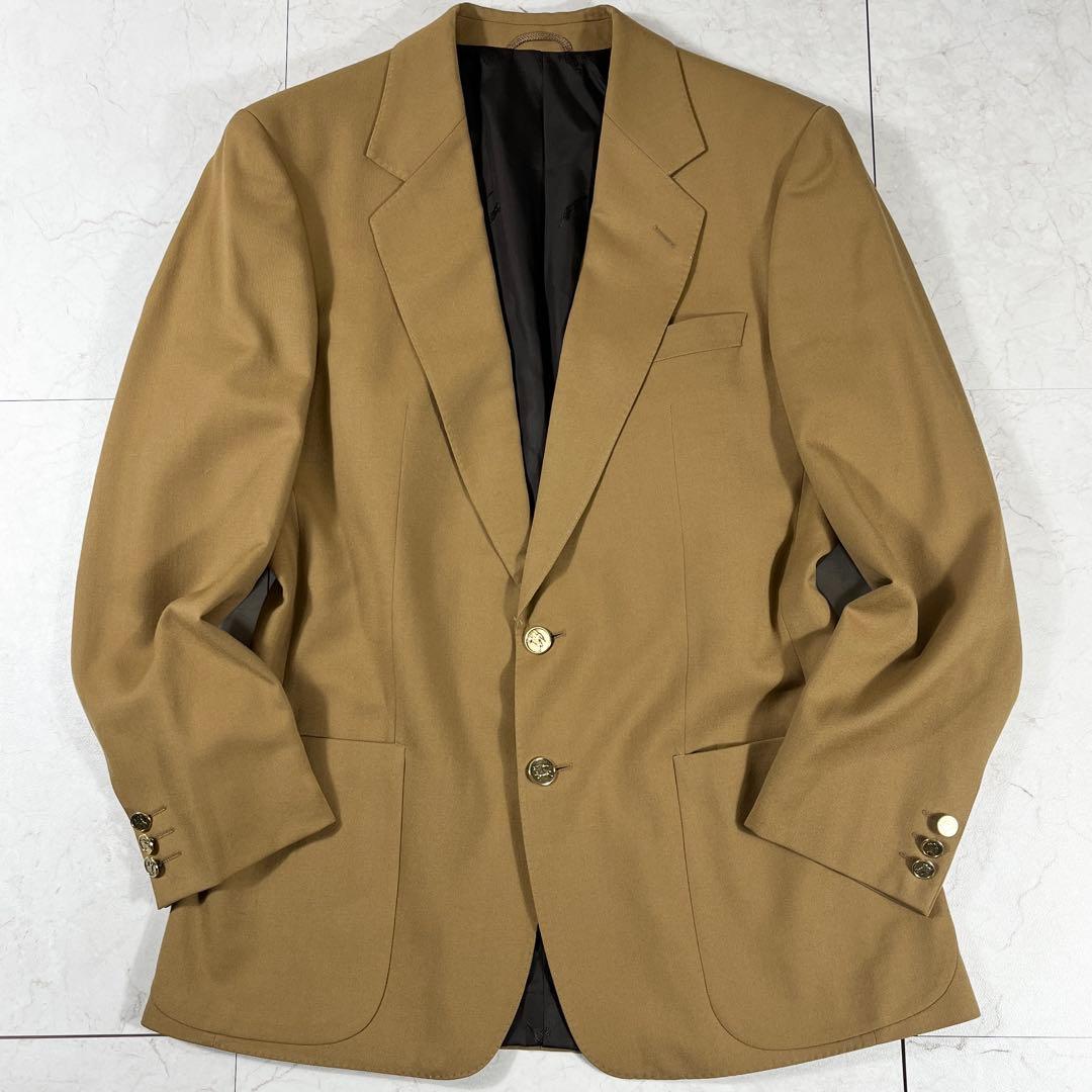 ✨美品 バーバリーズ カシミヤ混 テーラードジャケット 金ボタン 希少キャメル