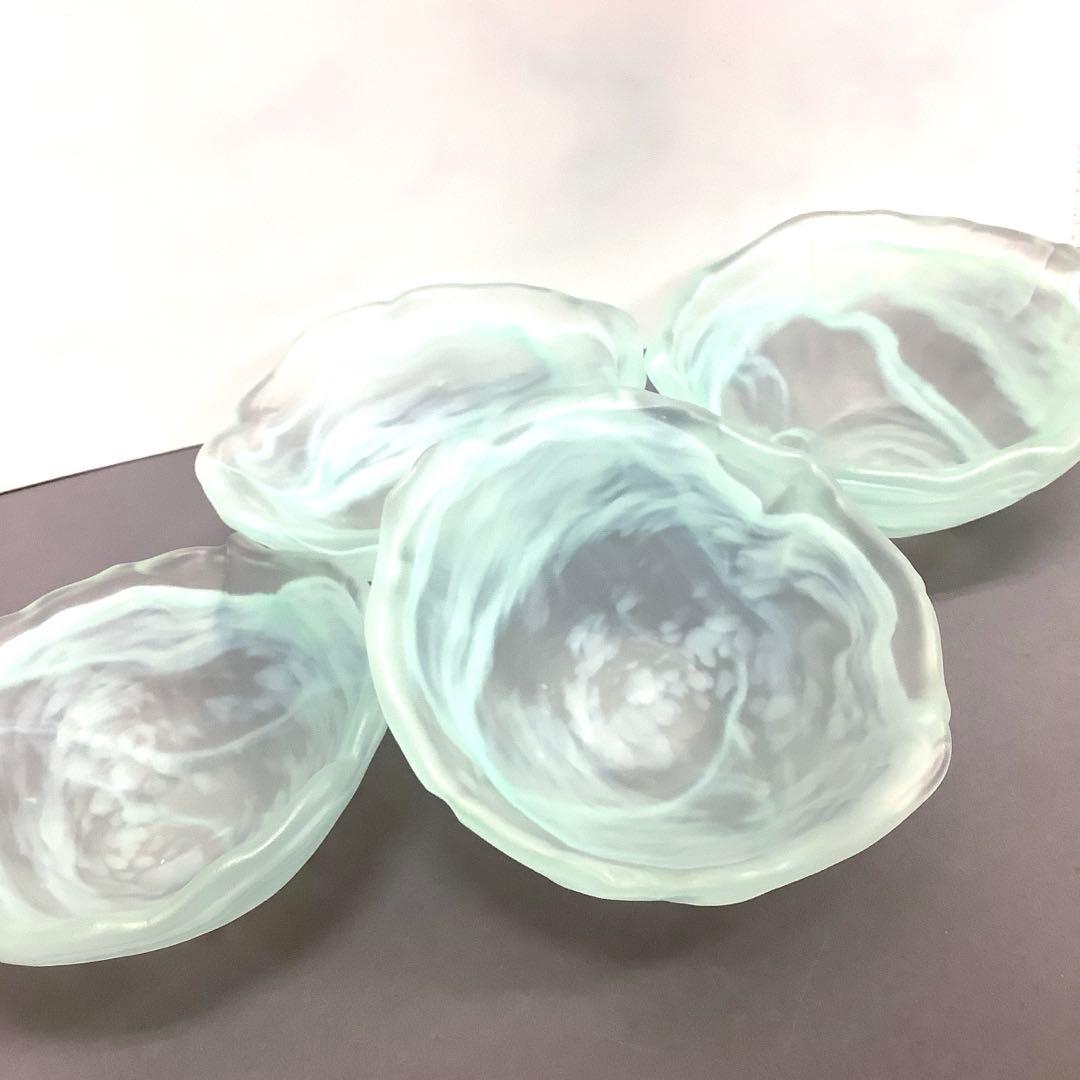 と*ち様 【美品‼︎】橋田喬平 手吹 ガラス皿 吹向付 小鉢 4枚セット