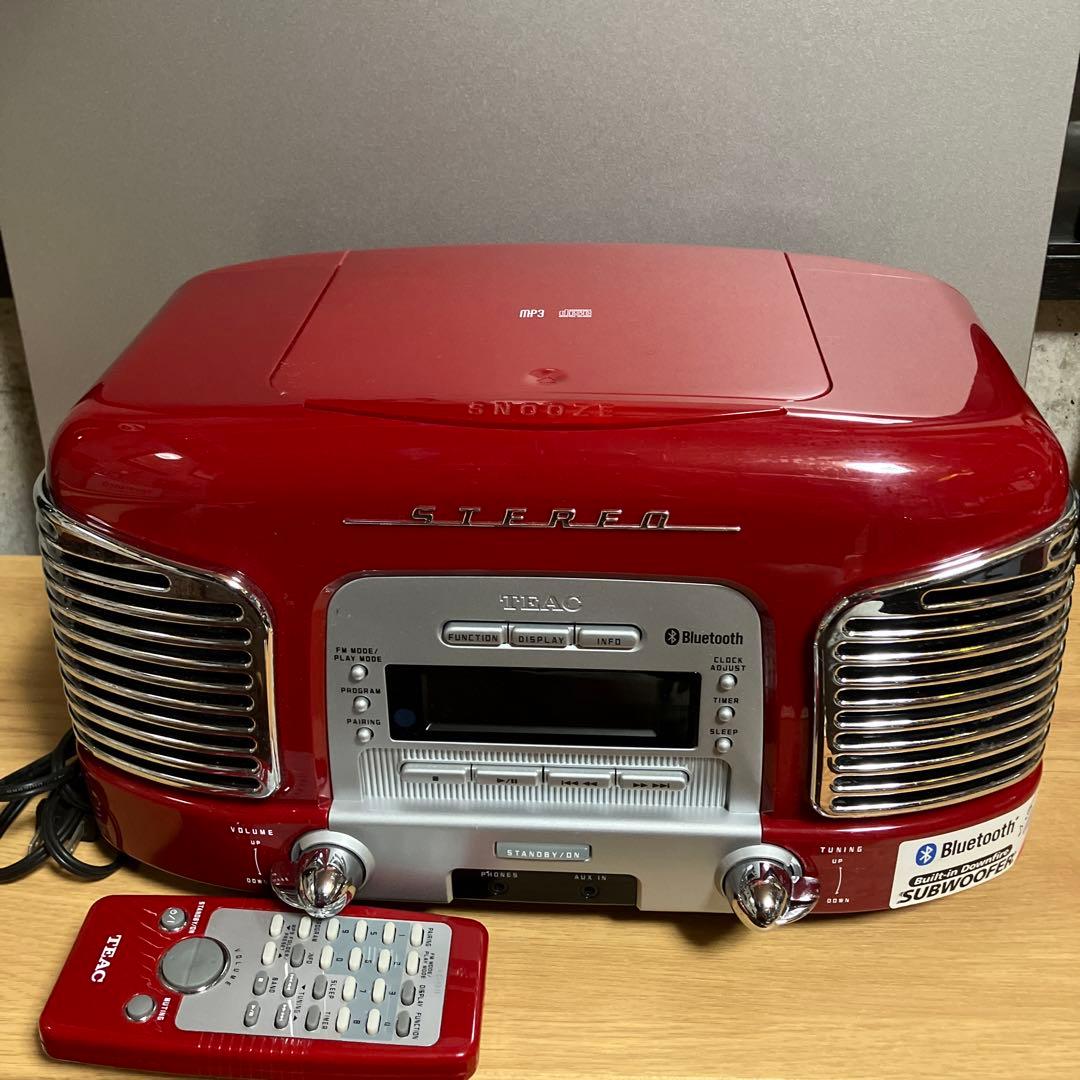 TEAC SL-D930 CDプレーヤーラジオ　赤　レトロタイプ