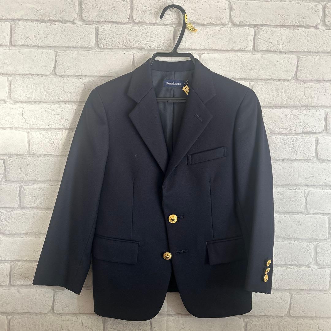 【クリーニング済】Ralph Lauren ネイビー スーツジャケット上下120