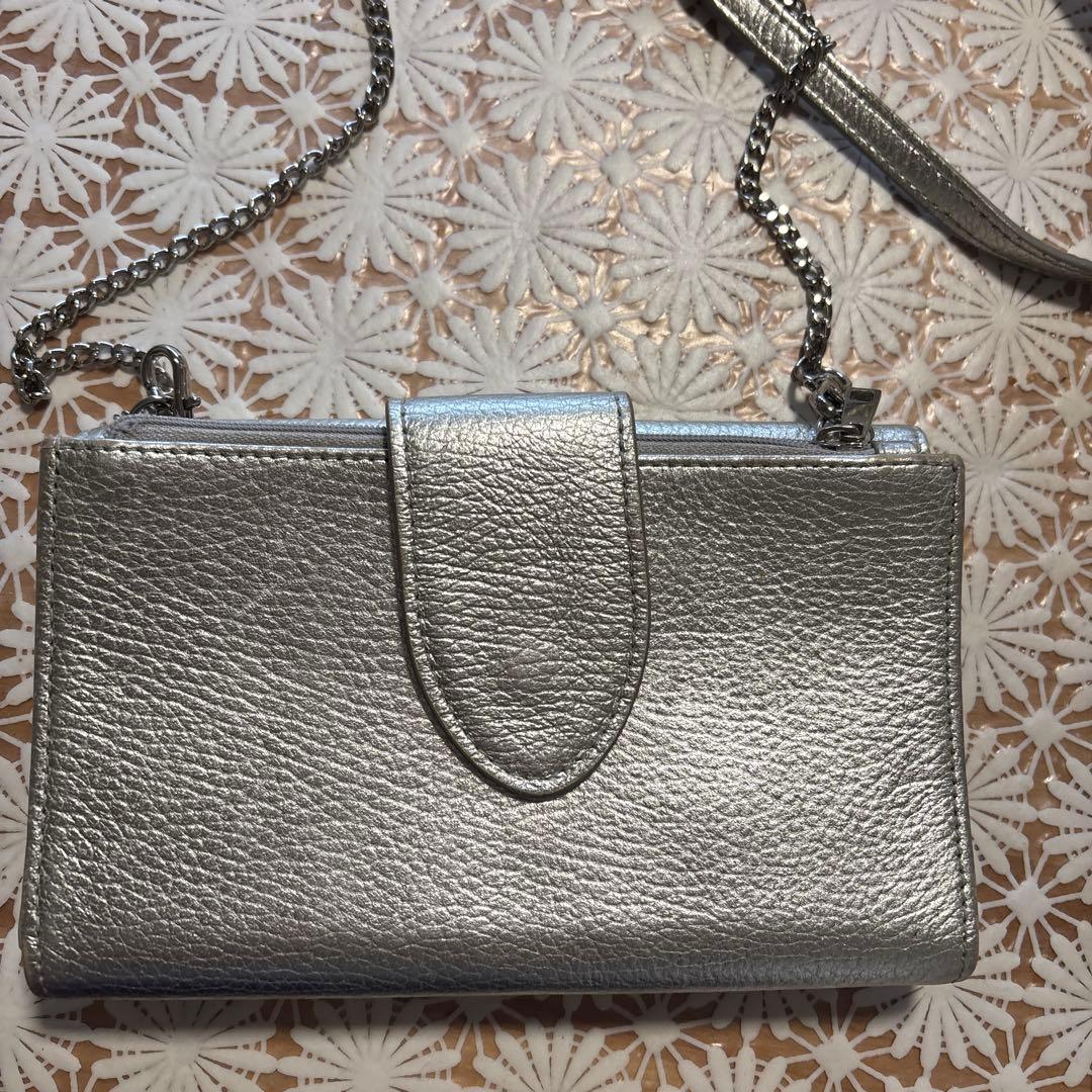 シルバー スマイルマーク クラッチバッグ