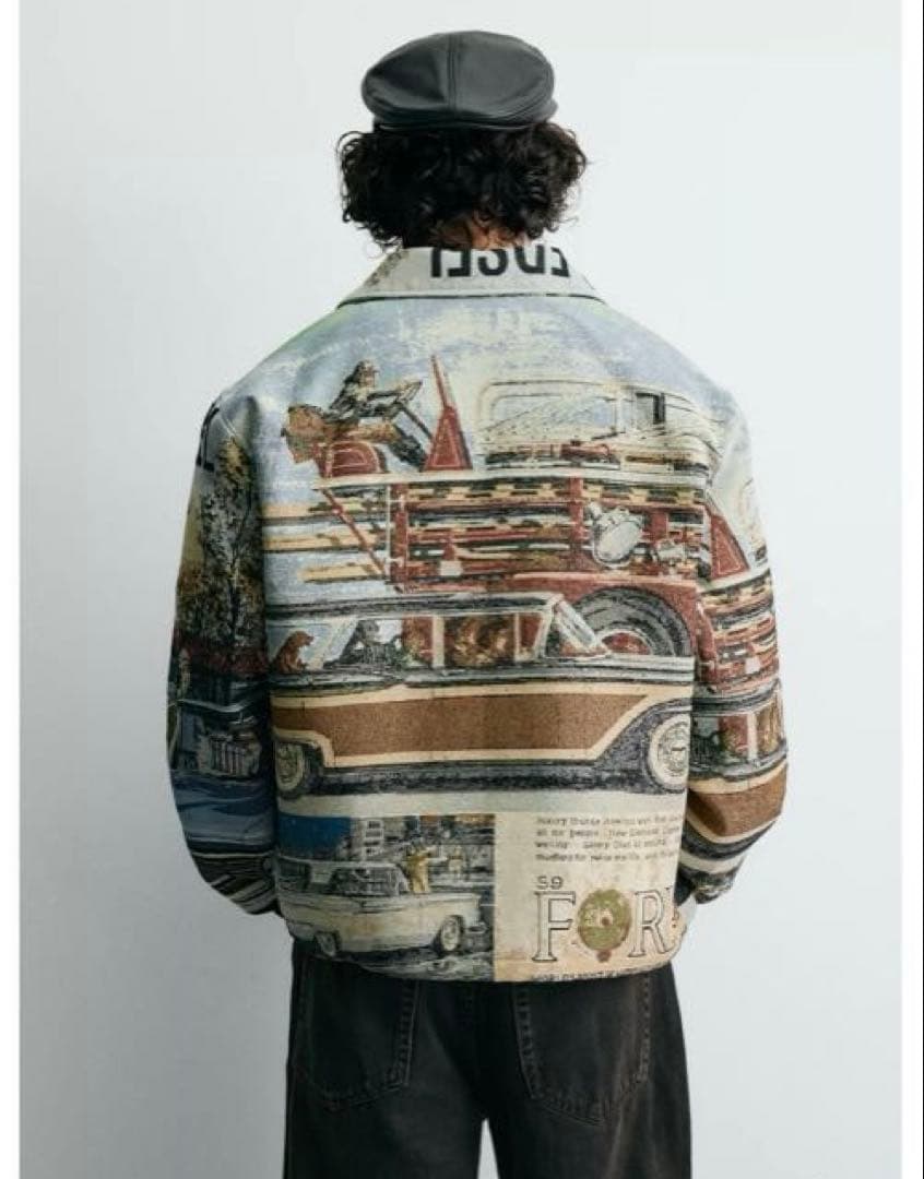 タグ付き新品★ZARAのフォードジャガードパフジャケット★Mサイズ★単一★完売品