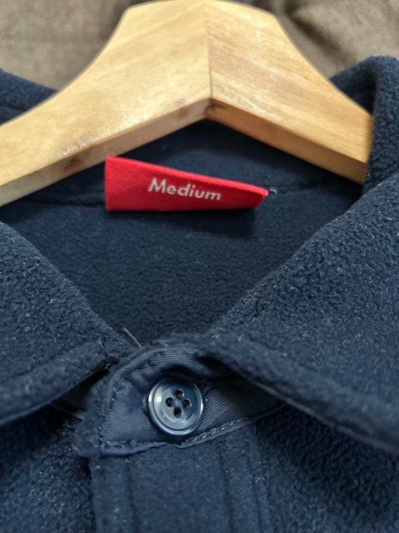 Supreme ワンポイントアーチロゴ刺繍 フリース プルオーバー ポロシャツ