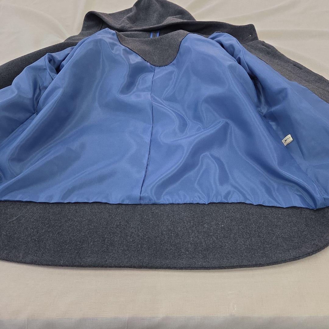 フード付きウールショートコート