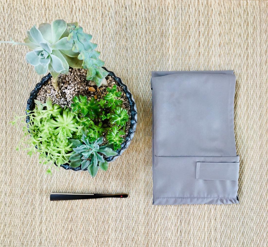 茶道稽古着　二部式　ツイル　グレーカーキ