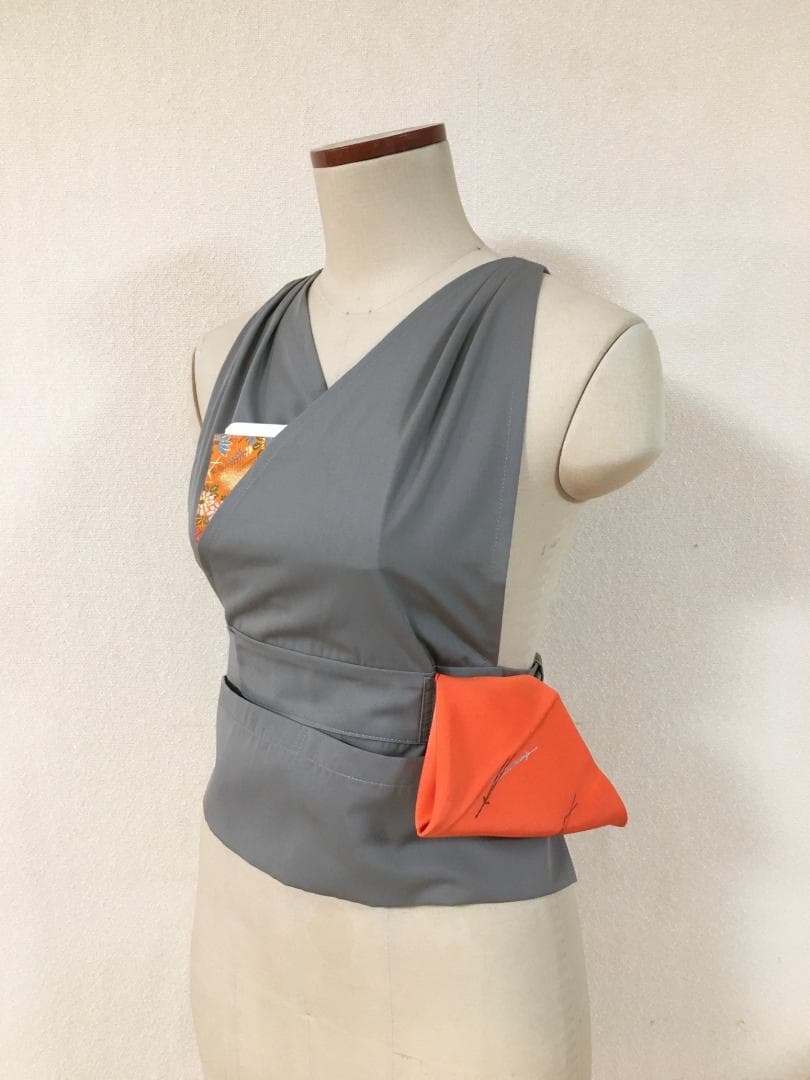 茶道稽古着　二部式　ツイル　グレーカーキ