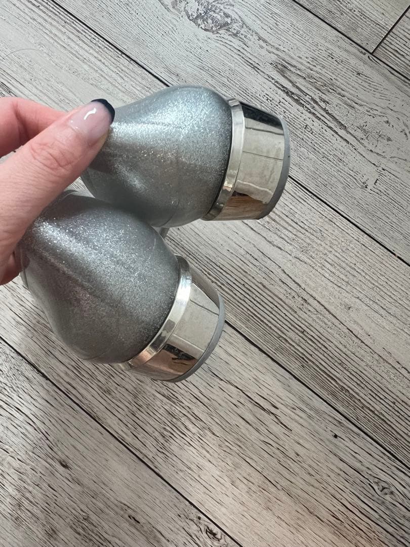 Ferragamo シルバー リボン ラバー レインシューズ 7 24cm