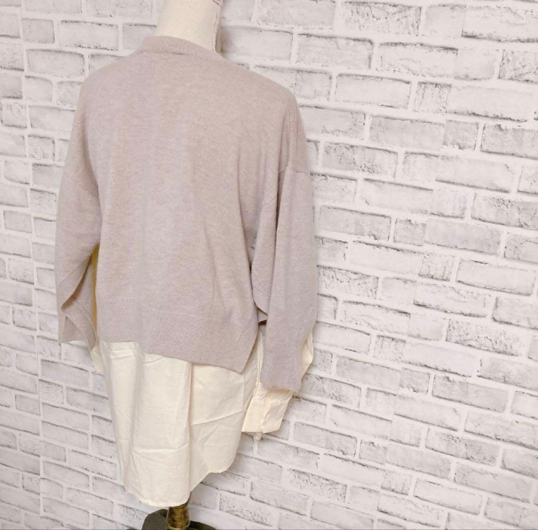 【人気】ENFOLD 21SSメリノウールKNIT×SHプルオーバー レイヤード