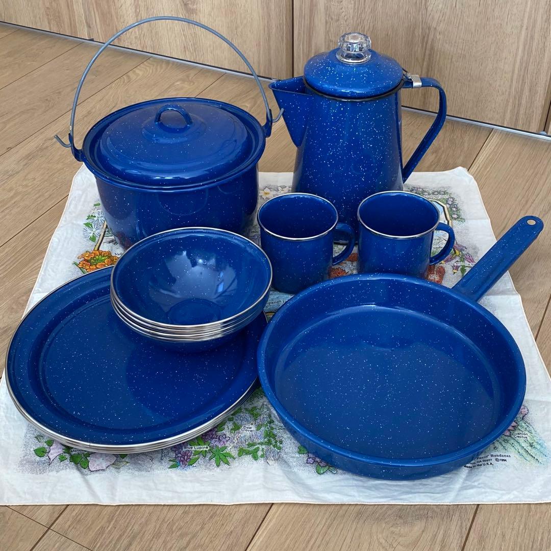 GSI ジーエスアイ　パイオニア　ホーロー 食器セット　（※１２点セット）