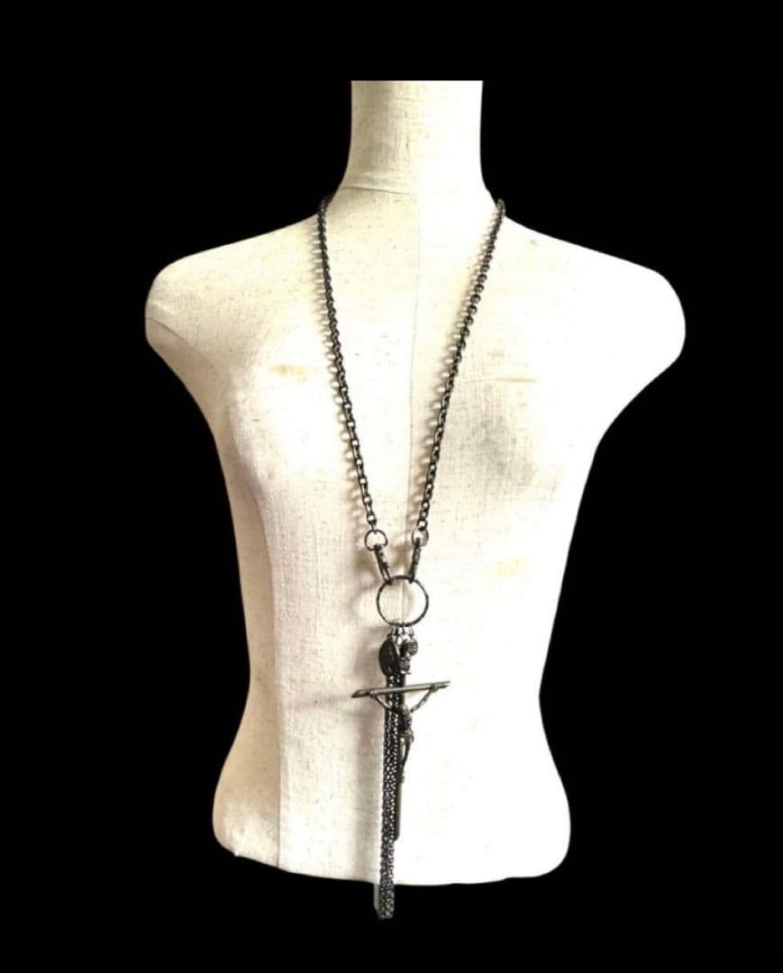 ★1点物★ジャンポールゴルチエ★フリンジクロスゴシックネックレス