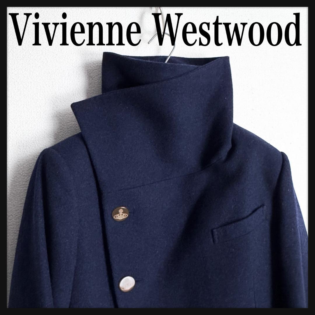 【美品☆高級モデル☆ミッドナイトブルー】ヴィヴィアン ミントカラー ウールコート