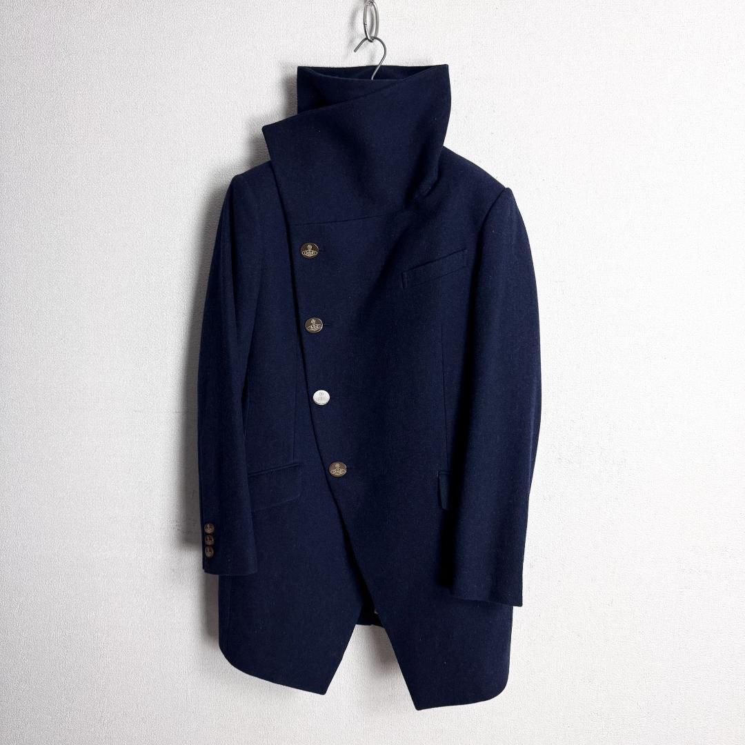 【美品☆高級モデル☆ミッドナイトブルー】ヴィヴィアン ミントカラー ウールコート