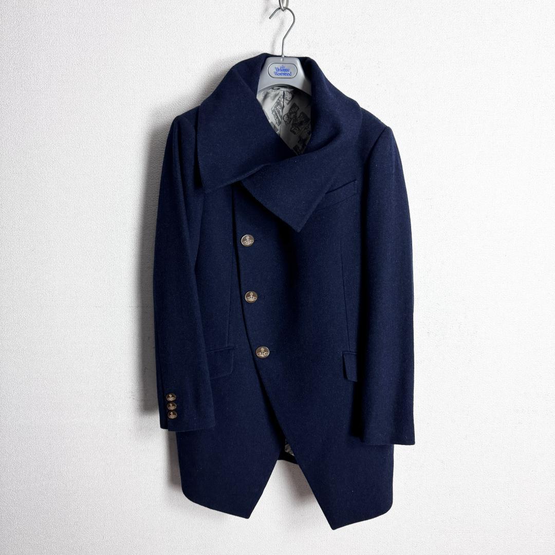 【美品☆高級モデル☆ミッドナイトブルー】ヴィヴィアン ミントカラー ウールコート