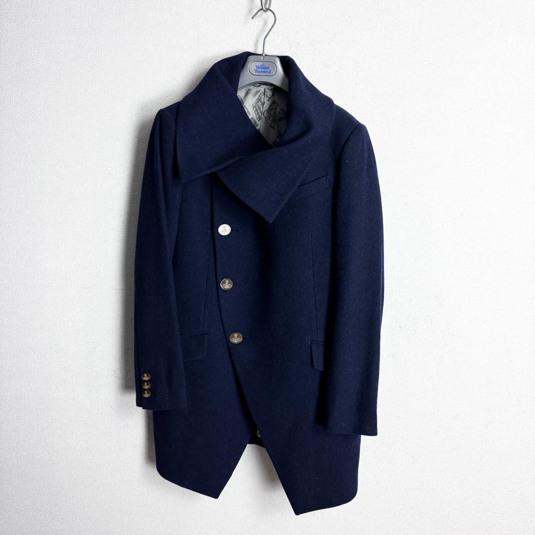 【美品☆高級モデル☆ミッドナイトブルー】ヴィヴィアン ミントカラー ウールコート