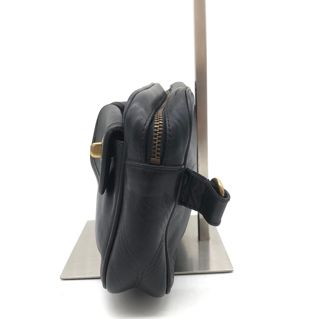 コーチ オールドコーチ ウエストバッグ ターンロック グラブタンレザー 黒