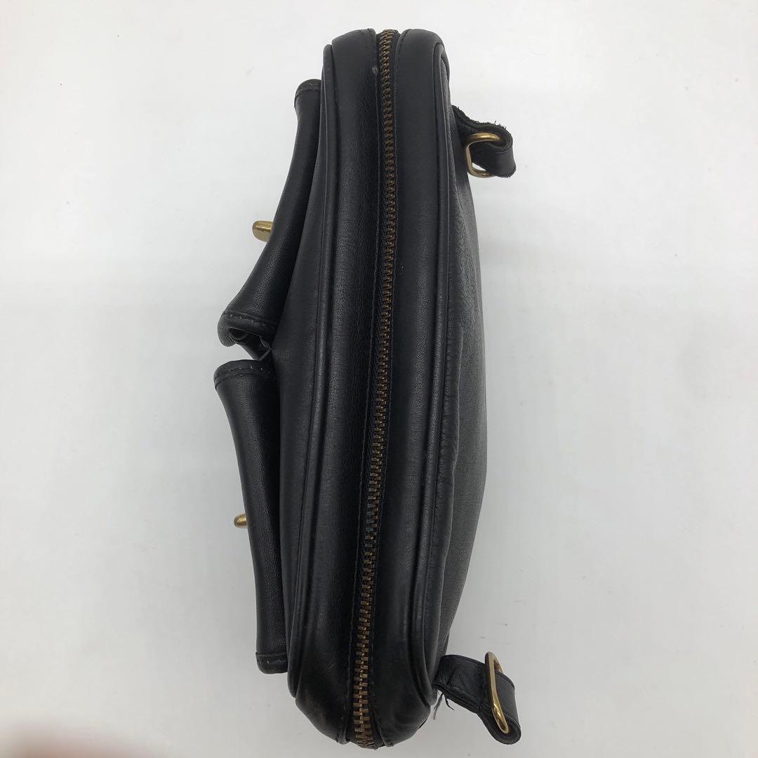 コーチ オールドコーチ ウエストバッグ ターンロック グラブタンレザー 黒