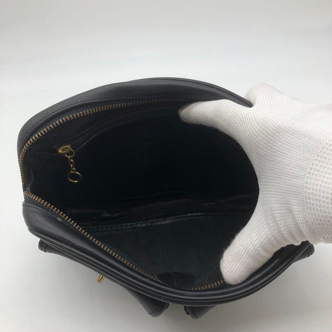 コーチ オールドコーチ ウエストバッグ ターンロック グラブタンレザー 黒