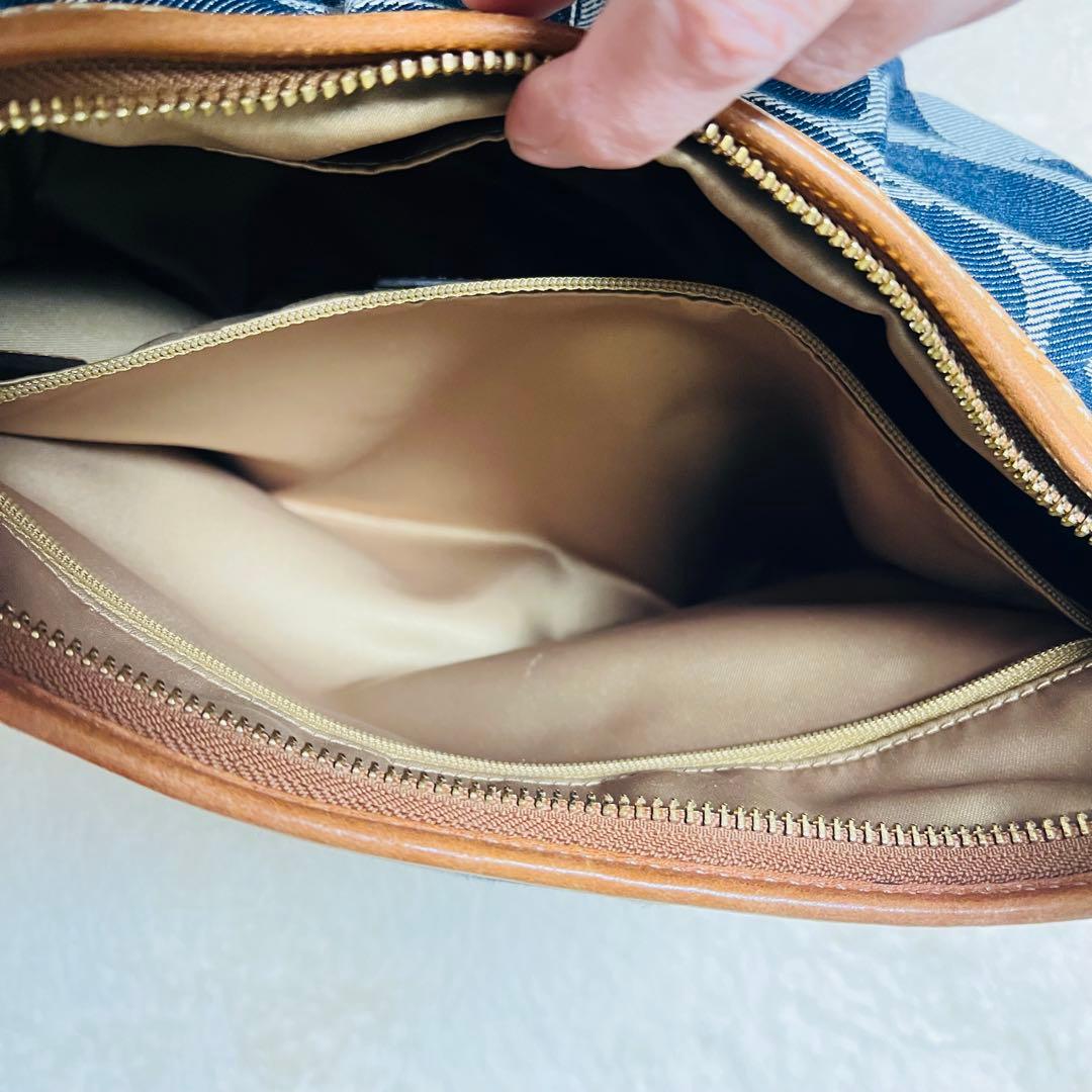 ✨美品 ✨COACH コーチ シグネチャー デニム レザー ワンショルダーバッグ