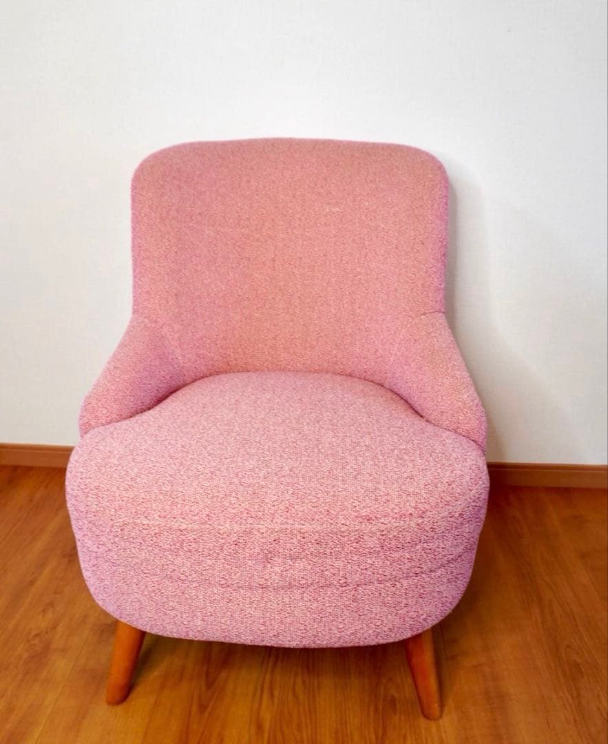 【1人掛け】unico SOPHIE ウニコ ラウンジチェア（ピンク・赤）2台