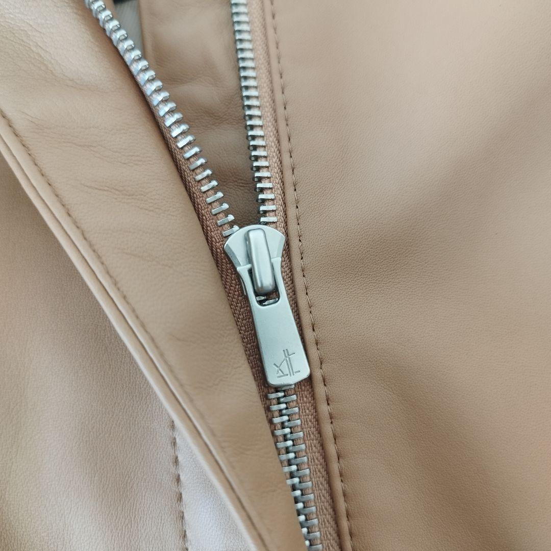 美品！ アンタイトル ライダースジャケット ラムレザー ノーカラー