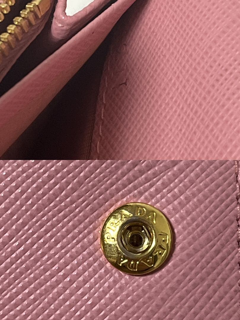 PRADA プラダ サフィアーノ レザー フラップ ピンク メタルロゴ 長財布