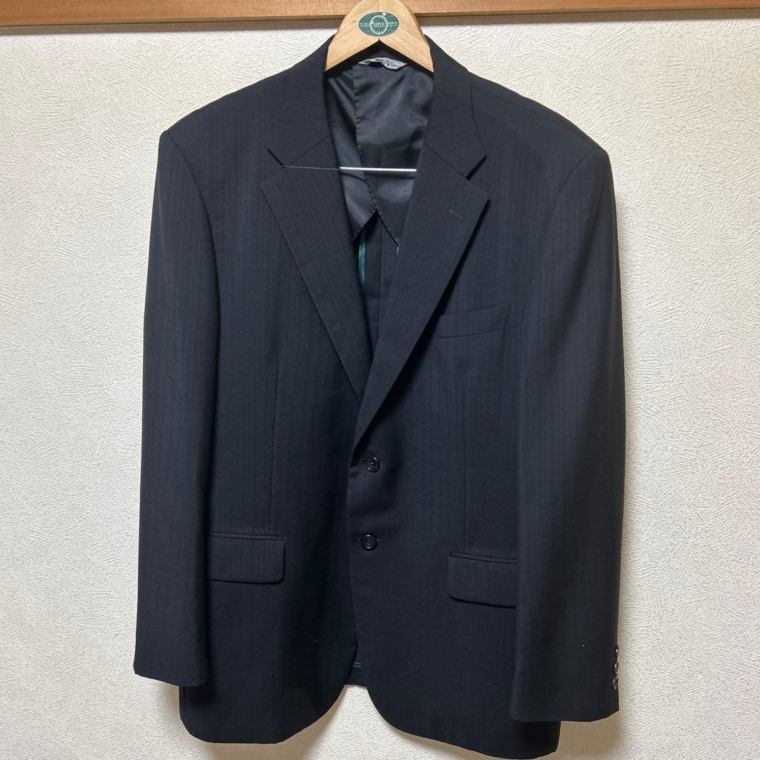 ドナートヴィンチ ビジネススーツ定番ブラック　BB7希少サイズ美品カシミア混